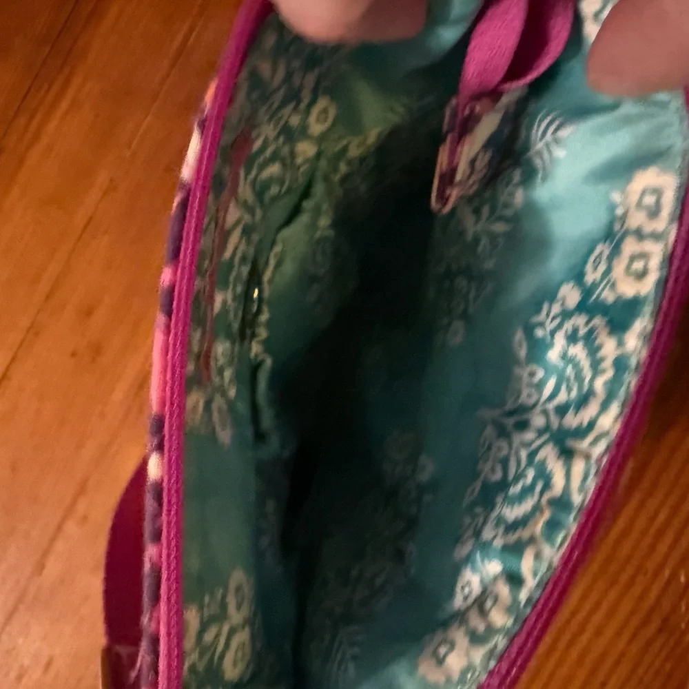 Vera Bradley Pink and Purple Quilted Crossbody Bag - Picture 5 of 7